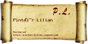 Pintér Lilian névjegykártya